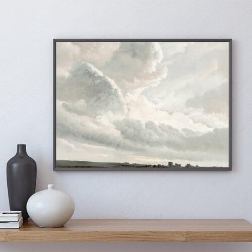 Cloud Oil Painting Canvas Print Farmhouse Nursery French Countryside Wall Art Picture Vintage Sky Poster Living Room Home Decor