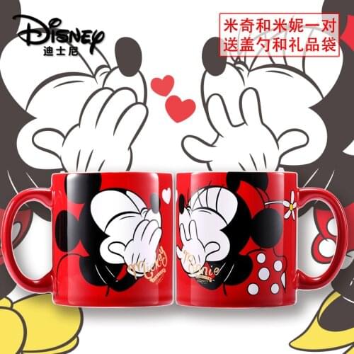 Disney 500ML Water Cup Mickey Minnie Ceramic Mug Cup Valentines Day Newly Married Couple Gift Pair Cup