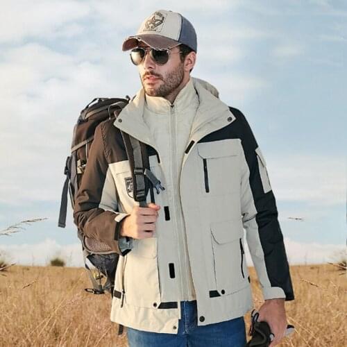 3-in-1 Sets Winter Hiking jacket Ski Suit Men And Women Thermal Waterproof Windproof Fishing Sports Jackets Outdoor Sports Suit