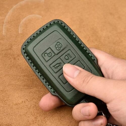 Leather Car Remote Key Cover Key Case For Land Rover Range Rover Evoque Discovery Sport 5 2018 2019 2020 Accessories