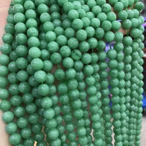 Natural Stone Dark Green Angel Round Loose Beads 15" Strand 4 6 8 10 12mm Pick Size for Jewelry Making