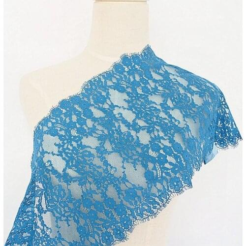 Eyelash Lace Fabric 3 m/ lot 23cm High Quality Soft Off Nylon Eyelash Lace Trim Wedding Dress Fabric DIY Decorative X126