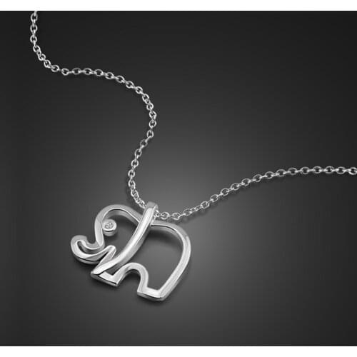 Cute 100% 925 Sterling Silver Elephant Pendant Necklace Women & Girl Creative Thai Mascot Accessories Solid Silver Jewelry Gift