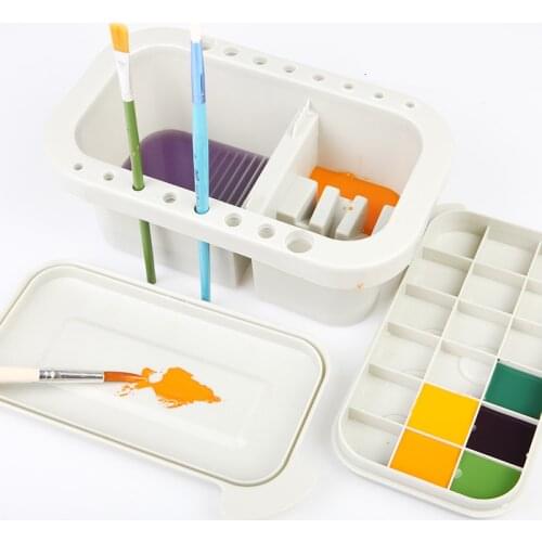 Multifunction Wash Pen With Palette Gouache Watercolor Acrylic Paint Wash Bucket for Drawing Art Supplies