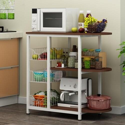 Multifunctional kitchen chopping table side shelf kitchen rack floor microwave oven rack condiment storage shelf