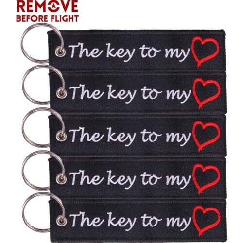 5PCS Fashion Keychain Key Ring The Key to My Heart Key Chain Bijoux Key Tags for Motorcycle Christmas Gift for Friends