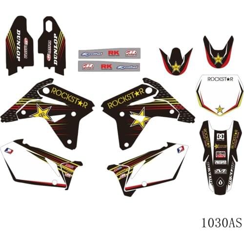 Full Graphics Decals Stickers Motorcycle Background Custom Number Name For SUZUKI RMZ450 RMZ 450 2007