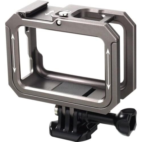 NEW-for GoPro Hero 9 Action Camera Cage CNC Aluminum Alloy Protective Housing Case with Dual Cold Shoe Mount