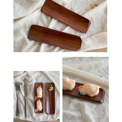 1PC New Wooden Dumplings Sushi Serving Tray Oblong Plate Salad Bread Dishes Kitchen Restaurant Home Supplies MF 025