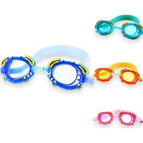 [Boxed Goggles] Childrens Cartoon Swimming Goggles Flat Transparent Waterproof Anti-fog Boys and Girls Goggles Adjustable