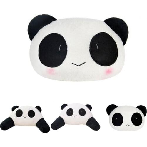 Headrest Pillow Breathable Comfortable PP Cotton Cute Panda Shape Car Seat Plush Lumbar Pillow for Car Interior Accessories
