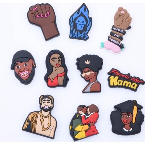 Man Woman Shoes Charms Black Livng 2021 Nurse Hero Shoes Charms For Croc Adult Clog Shoes Decoration JIbitz