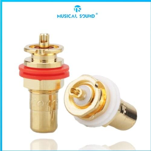 Gold-Plated Rca Female Socket 1 Pair Red And White Audio Output Signal Terminal Av Socket Amplifier Pre-Stage Lotus Plug Socket