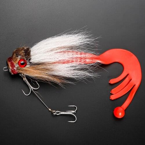 Qualitide Deer Hair Mouse Lure 22cm85g wimbait Rat Bait Fishing Lure With VMC Hook Minnow Crankbaits Soft Worm Pike Bass Fishing