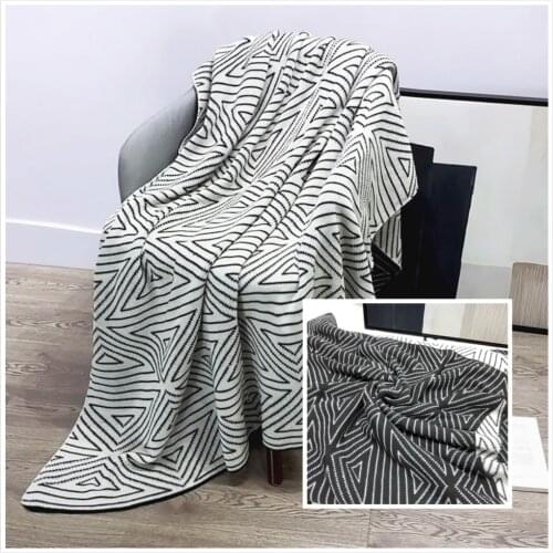 Scandinavian style gray knitted casual throw blanket beds quilt summer thin nap sofa Warm Soft Weighted blanket single cover