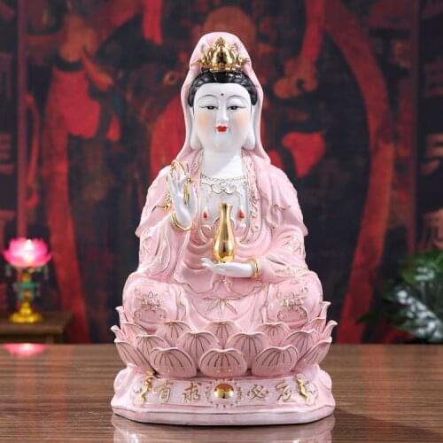 Buddha Statue Guanyin Statue Ceramic Crafts Creative Painting Ornaments High White Porcelain Baohong Guanyin Statues Ornaments
