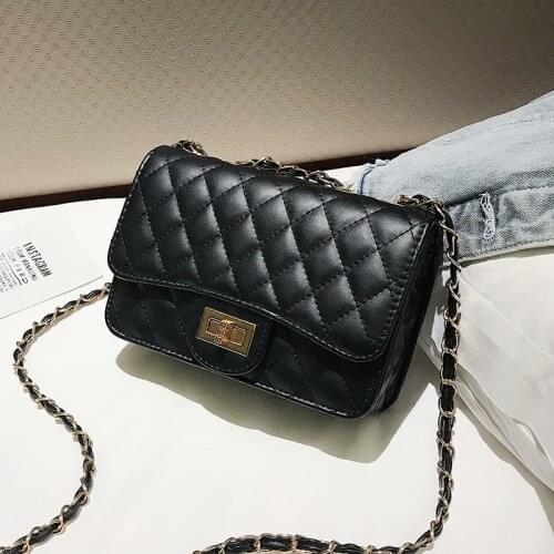 Shoulder bag womens bag Lingge chain bag small fragrance single shoulder slant span bag womens bag versatile small square bag