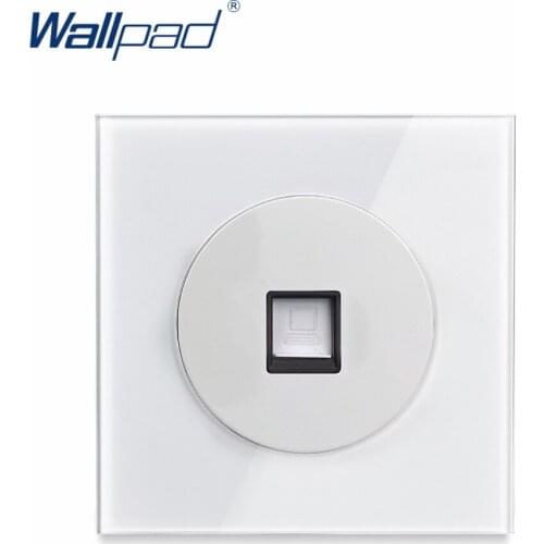 Wallpad L6 White Glass Single Internet Jack Computer Data PC Socket Wiring Outlet Accessory RJ45