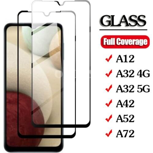 2Pcs Screenprotector For Samsung Galaxy A12 A42 A52 A72 A32 5G Case Screen Protector Glass Samsun Galaxi A 12 42 32 52 72 Coque