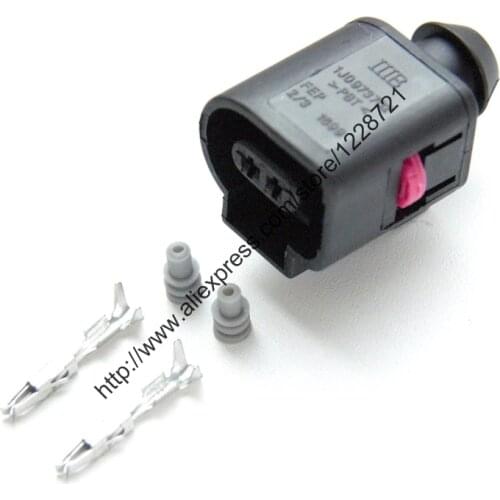 10Sets/lot 2Pin 1J0973702 Sealed Female JPT Wiper Washer Fluid Pump Connector for Audi VW VAG Skoda Passat VAG VW A4 A6 A8
