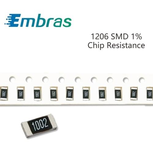 100Pcs 1206 SMD Resistor Kit 1% Tolerance 0R-392R 180R 200R 220R 240R 270R 300R 10 Ohm Electronic Components DIY Assorted Set