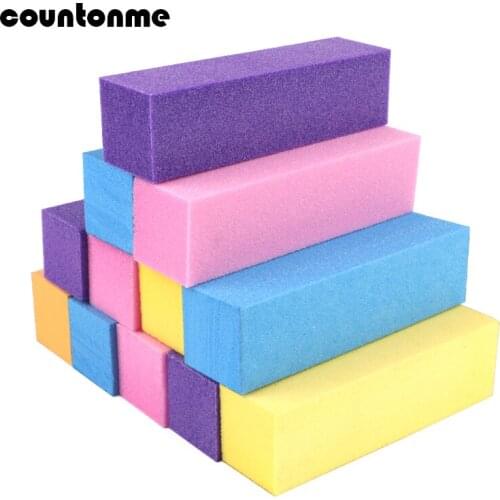 100Pcs/lot Sponge Nail Art Buffer Sanding Buffing Colorful Nails File Block Grinding Polishing Manicure Pedicure Nail Art Tools