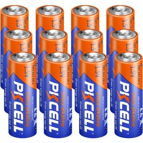 12PCS PKCELL LR03 1.5V AAA Batteries Alkaline Dry Battery 3A For MP3 WalkmanToys Flashlight Watch MP3 Player