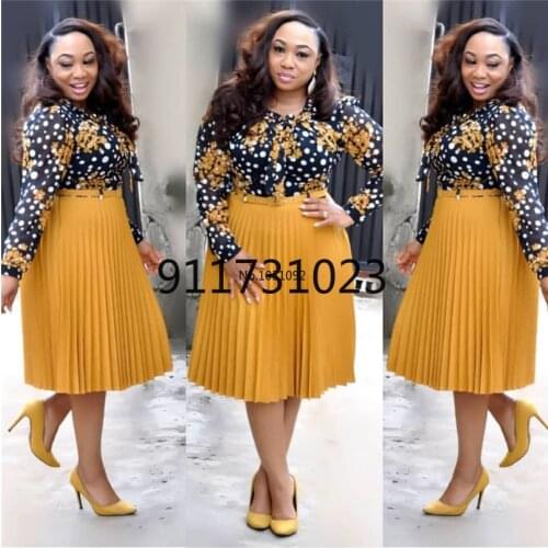 2021 autumn new african dresses for women printed vetsidos casual midi dress africa lady clothes spring summer clothing female