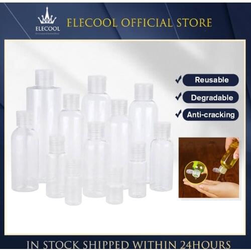 5ml-250ml Portable Plastic Empty Refillable Bottles PET Clear Flip Squeeze Bottle Shampoo Lotion Bottling Jar Makeup Container