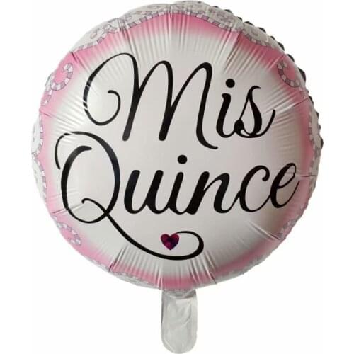 50pcs Mis Quince 18Inch Round Aluminum Foil Balloons Helium Spanish My Fifteen Pink Girl boy 15th Birthday Party Decorations
