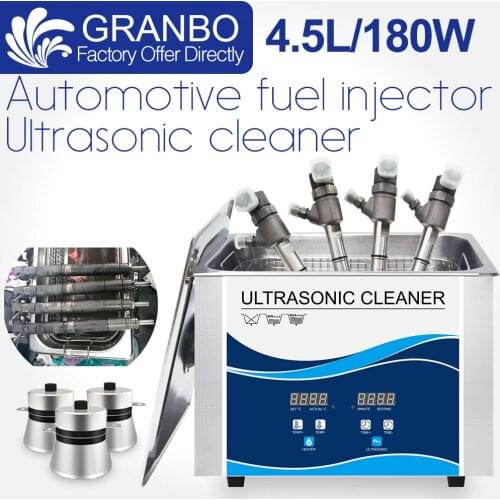Car Injector Ultrasonic Cleaner Bath 4.5L 180W 40khz for Car Parts Fuel Nozzle Metal Airbrushes Sprayer Oil Injector Washer