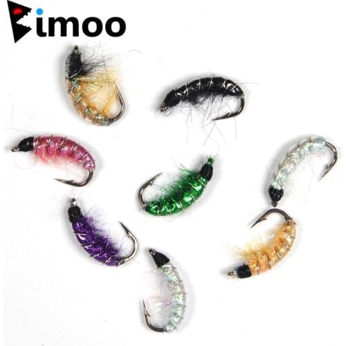 Bimoo 6PCS #6 Trout Fishing Flies Scud Shrimps Scud Cezch Fly Fishing Fly Nymphs Multiple Color