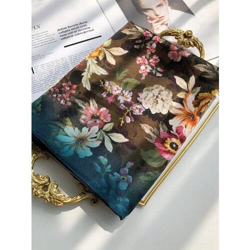 100% mulberry silk large square scarf Women female spring Korean Floral Hijab Soft Shawl Wrap 110cm satin large square scarf