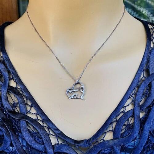 Heart 925 Sterling Silver Necklace Women Girls Gift Jewelry Accessories Fashion Handmade Elegant Chain