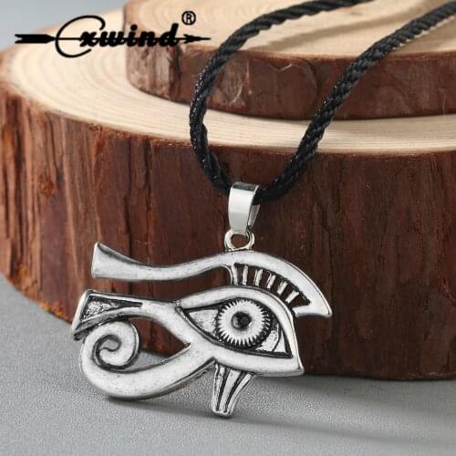 Cxwind Women Egyptian The Eye of Horus Sweater Pendant Necklace Rope Chain Jewelry Gift Ancient Egypt SeriesNecklaces Bijoux