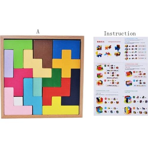 Wooden toy Tetris game puzzle childrens toys wooden jigsaw puzzle children creative educational toys