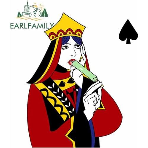 EARLFAMILY 13cm x 13cm Funny Playing Cards Funny Car Stickers RV VAN 3D DIY Fine Decal Bumper Trunk Truck Graphics Accessories