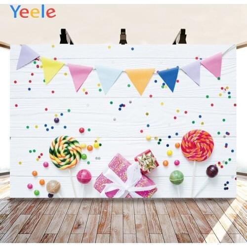 Yeele Bunting Candy Baby Birthday Party Backdrops Photo Background Photophone Photographyfor Baby Shower Photo Studio Customized