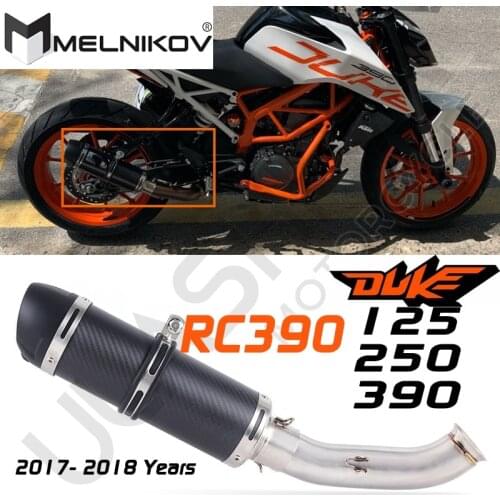 Motorcycle Exhaust Muffler Middle Pipe Slip On Escape For DUKE 390 250 DUKE 125 RC 390 125 RC390 2016 2017 2018 Exhaust