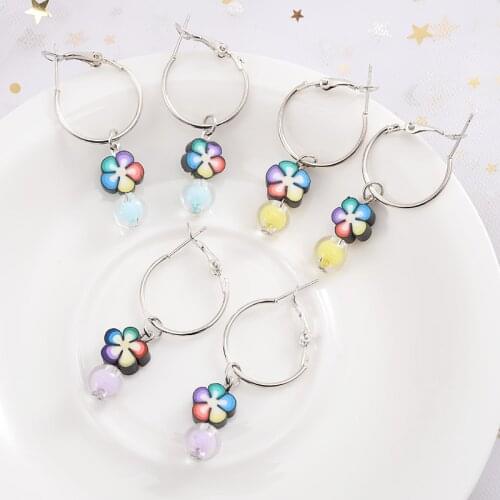 Fashion Women Hanging Earrings Summer Real Pearl Earring Fruit Jewelry Clay Beads Dangle Earings Cute Flower Eardrop Wholesale