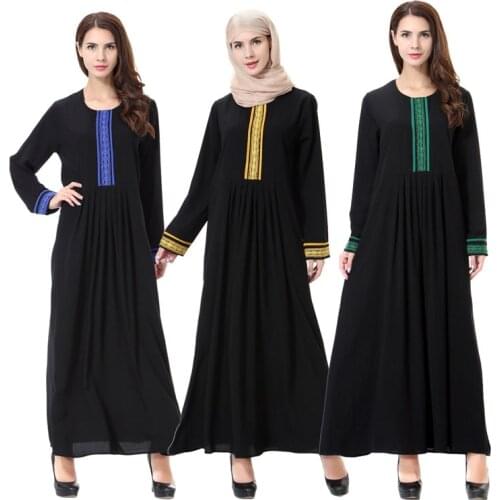 Muslim Women Cotton Lace Islamic Long Sleeve Clothings Abaya Turkish moroccan kaftan Robes Middle East hijab dress Size S-XXXL