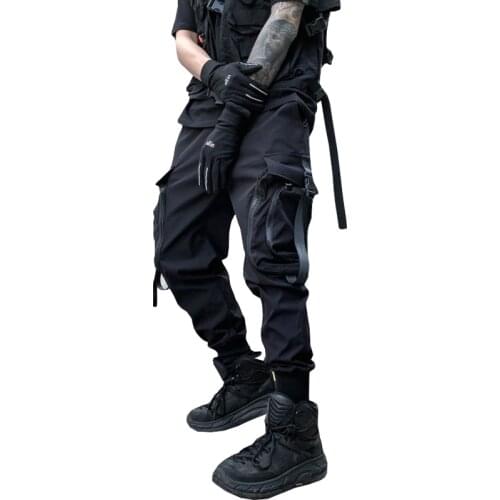Men Black Sweatpants Fashions Streetwear Hip Hop Joggers Harem Pants 2021 Mens Overalls Cargo Pants