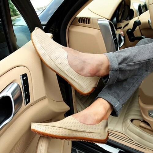 New Arrival Men Car Driving Loafer Slip On PU Leather Casual Flat Boat Shoes Footwear