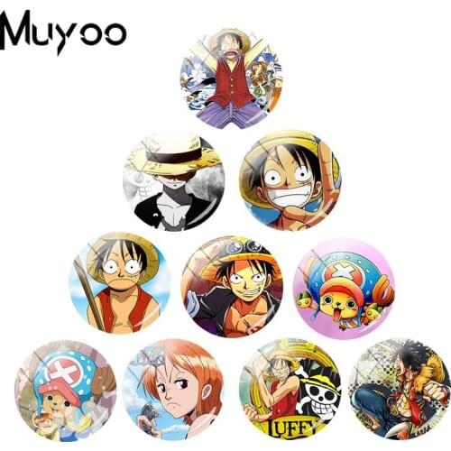 2019 New One Piece Monkey.D.Luffy Glass Dome Cabochon Hand Craft Jewelry Anime Characters Nami Cabochons