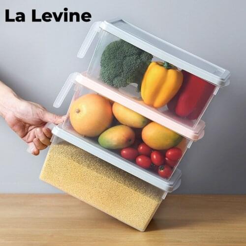 Refrigerator Organizer Containers with Handle Plastic Containers for Food Storage Can Be Stacked Storage Kitchen Containers