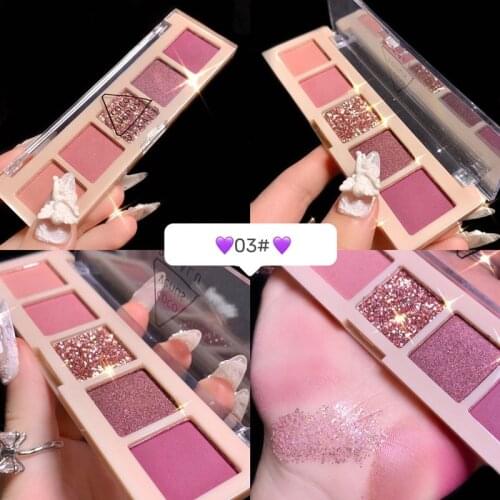 5 Colors Matte Eyeshadow Palette Eye Makeup Earth Color Glitter Shiny Eye Shadow Longlasting Easy Color For Women Cosmetic TSLM2