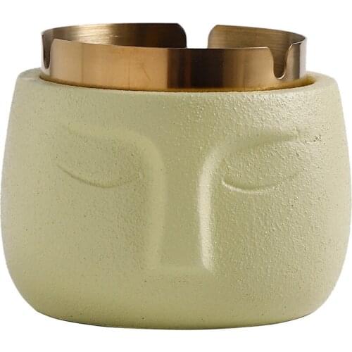 Nordic ashtray creative personality windproof living room with cover Abstract frosted texture lovely cement ashtray woman