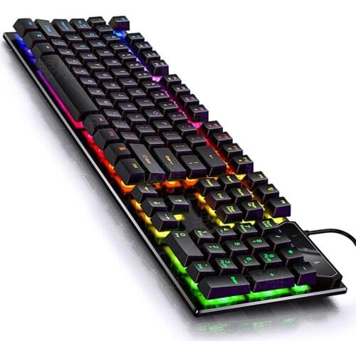V4 RGB Wired Gaming Mechanical Keyboard 104 Keys LED Backlit Ergonomic USB Wire Keyboards for PC Laptop Desktop Gamer