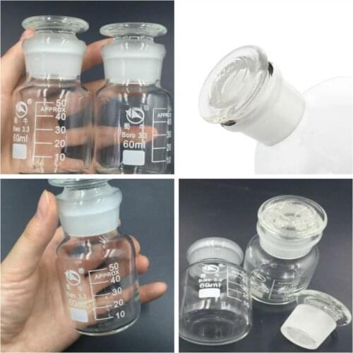 1 pcs Clear Glass Jar Wide Mouthed Reagent Bottle Chemical Experiment Lab Supplies Teaching 60ml