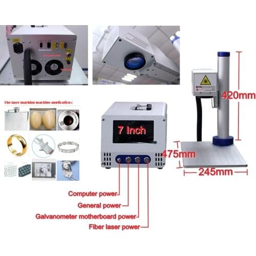 LY FB-05 Portable Mini Separated Optical Fiber Laser Marking Machine 20W with Computer for Metal Wood PVC Plastic 220V 110V